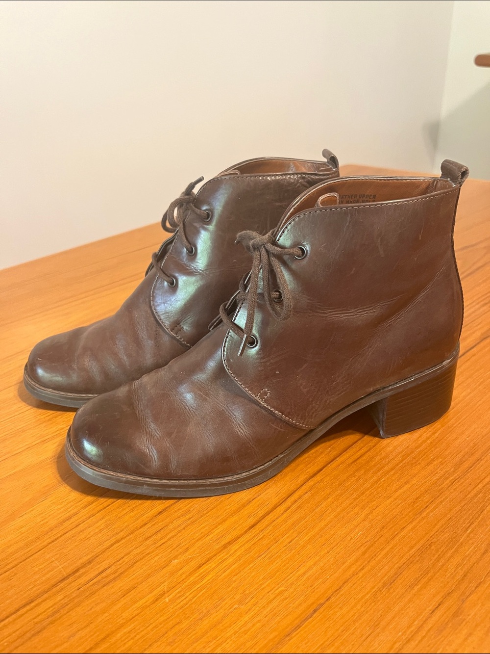 Etienne Aigner Dark Brown Leather Lace-Up Ankle Boots